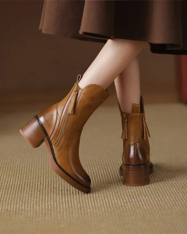 Valorine | Bottes en cuir noir