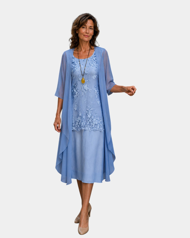 Mahélia | Robe élégante en chiffon deux pièces