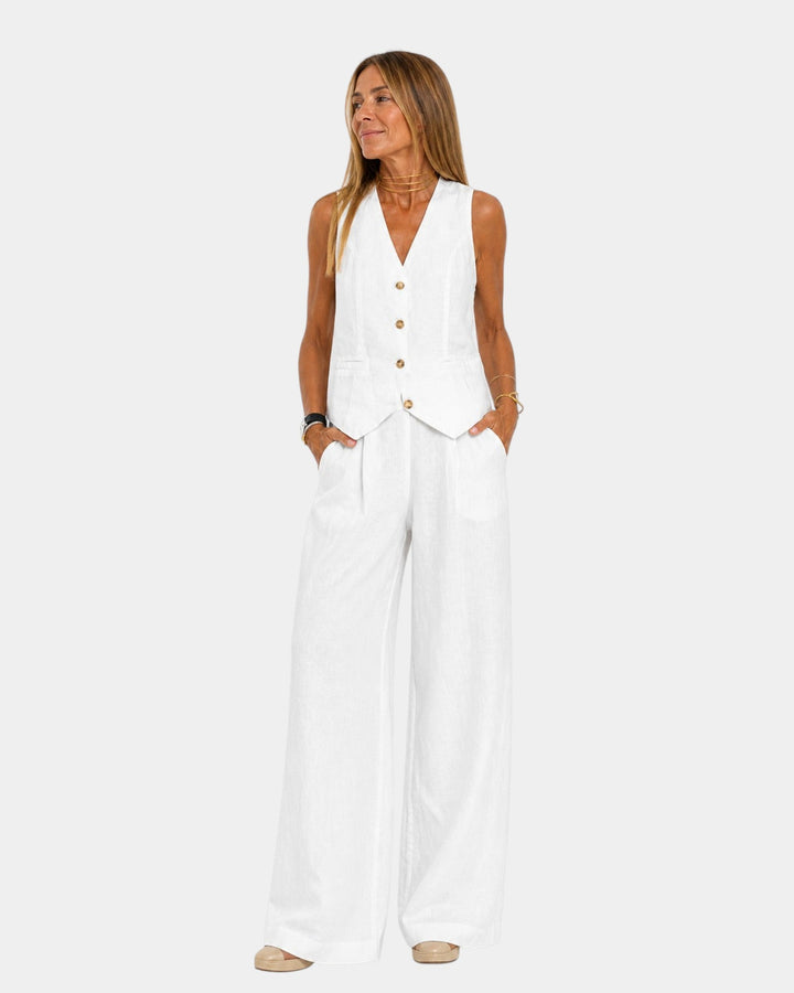 Assia | Ensemble gilet sans manches et pantalon